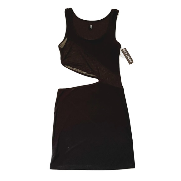 Style Society Mesh Cutout Dress Black Stretchy Small Cocktail Club Sexy Party - Picture 2 of 10